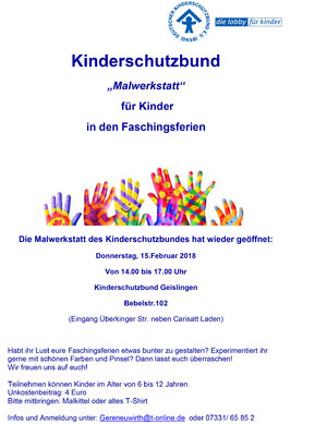 Malworkshop für Kinder in den Faschingsferien