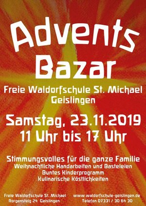 Adventsbazar der freien Waldorfschule Geislingen am 23.11.2019